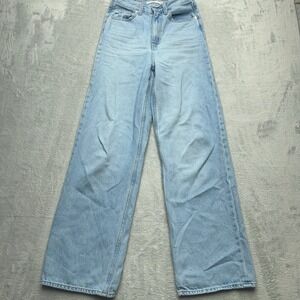 Levi's Premium High Loose Women's Light Wash Wide Leg Baggy Jeans Size 24